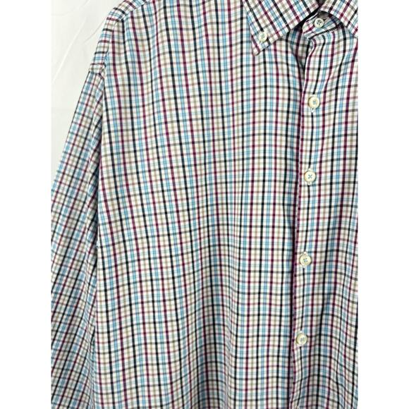 Peter Millar Summer Comfort Shirt XL Colorful Plaid Performance Golf Casual‎ - Picture 3 of 5